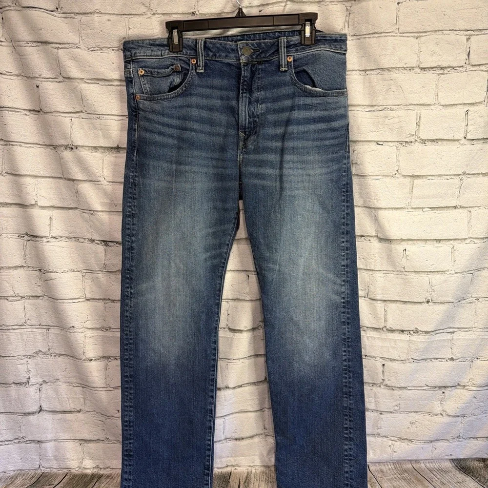 American Eagle Airflex Athletic Straight Blue Stretch 5-Pocket Men's Jeans 34X32
